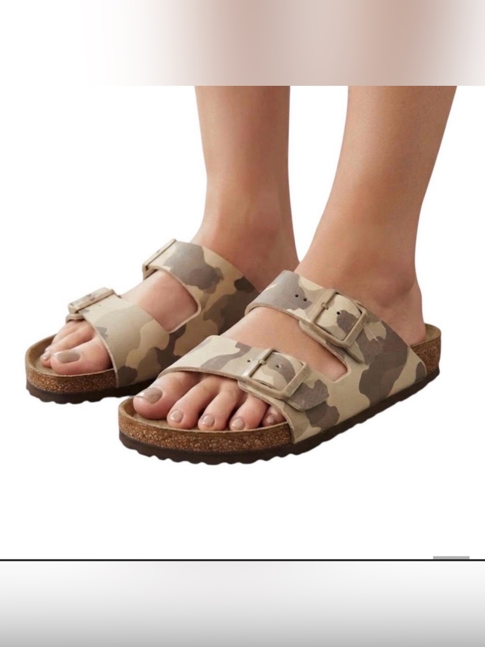 Birkenstock Women’s Arizona Camo Buckle Sandals - Beige & Brown Size 37